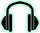 glowing headphones symbol