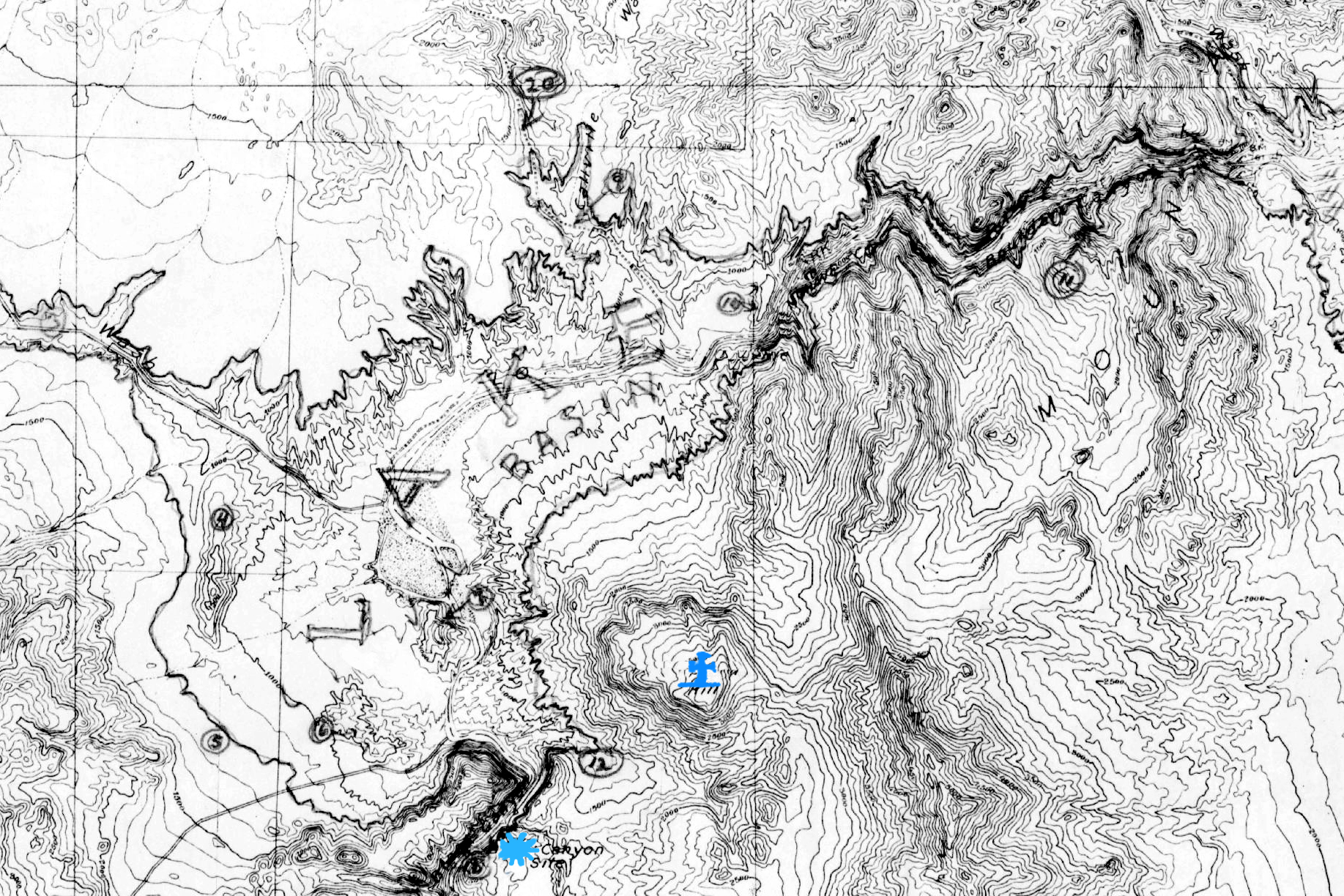 A close-up version of the map described above, focusing on the marked 'Site 56' and the village.